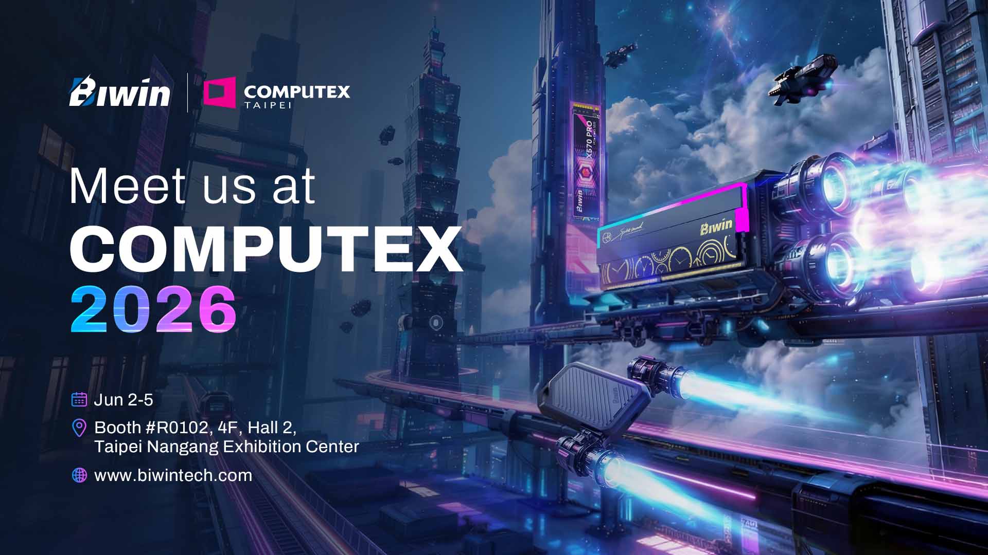 Biwin ยกทัพนวัตกรรมสตอเรจและหน่วยความจำความเร็วสูง ร่วมงาน COMPUTEX 2026